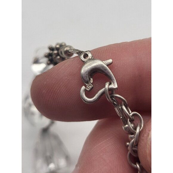 Chunky Asymmetrical Clear Quartz? Bracelet Sterling Silver 925 Heart Clasp - Picture 6 of 9